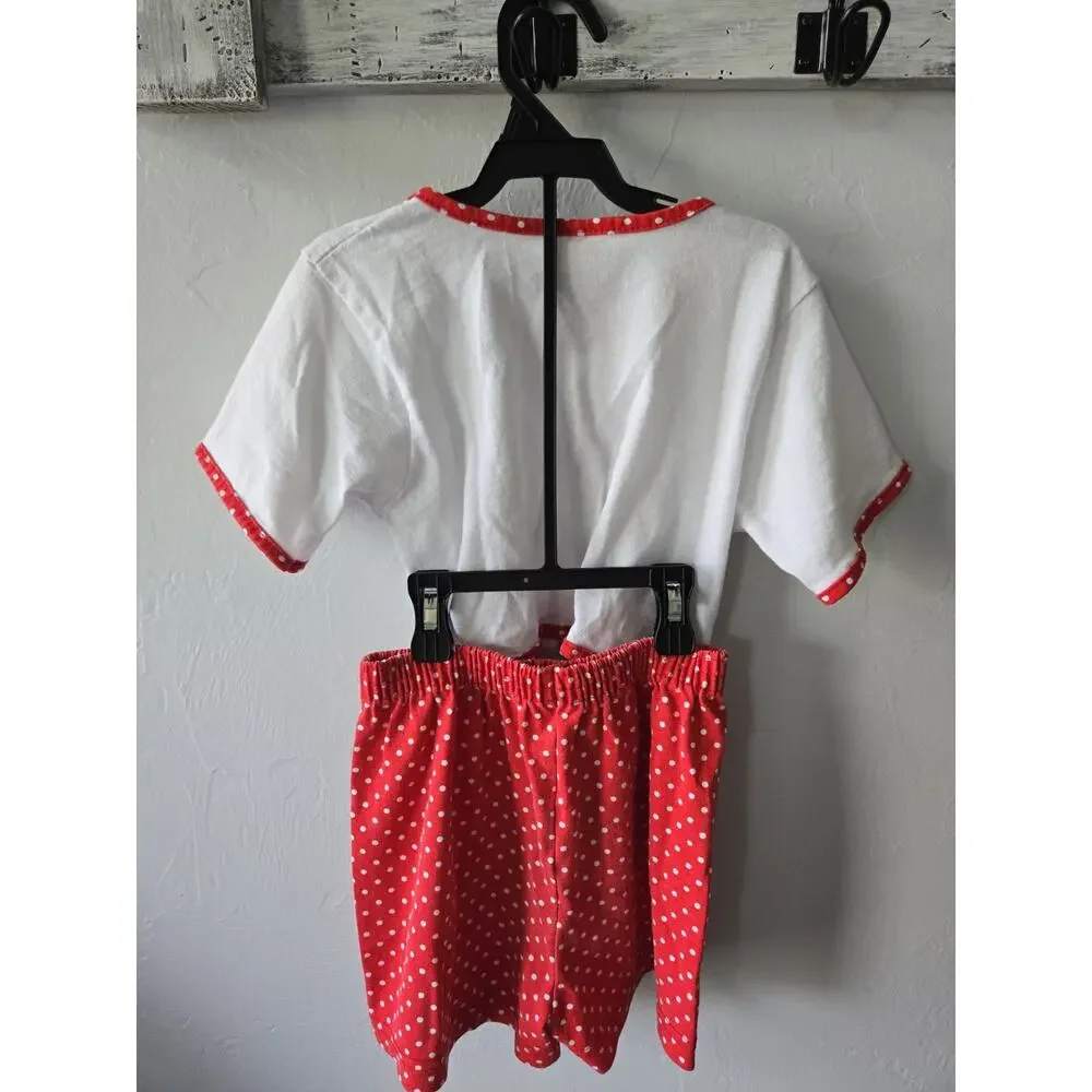 Vintage 101 Dalmatians Shirt & Shorts Polka Dot Set Size Girls Size 5/6